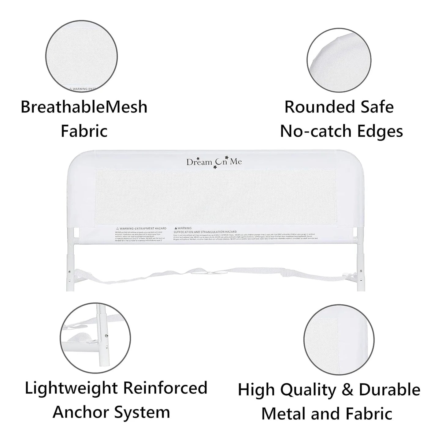 Protector Cama Doble Ajustable Malla Transpirable Seguridad Infantil