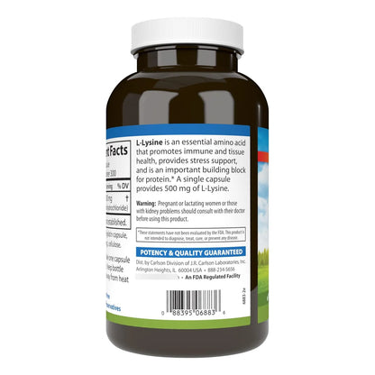 L Lisina 500 Mg 300 Capsulas Desarrollo Muscular Tejidos Saludables