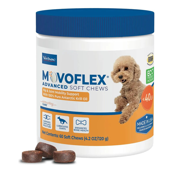 Suplemento Movoflex Para Cadera Y Articulaciones De Perros Pequeños 60 Unidades