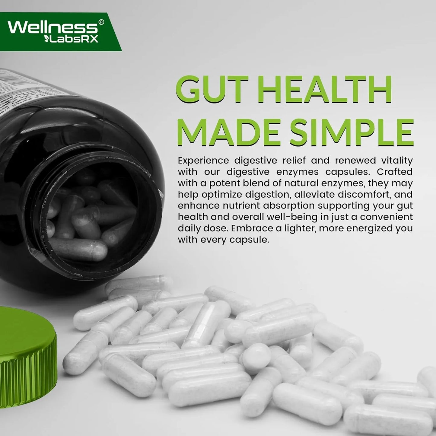 Enzimas Digestivas Con Probióticos Y Prebióticos 450 Mg 5 Mil Millones UFC Mejora Tu Digestión Y Salud Intestinal