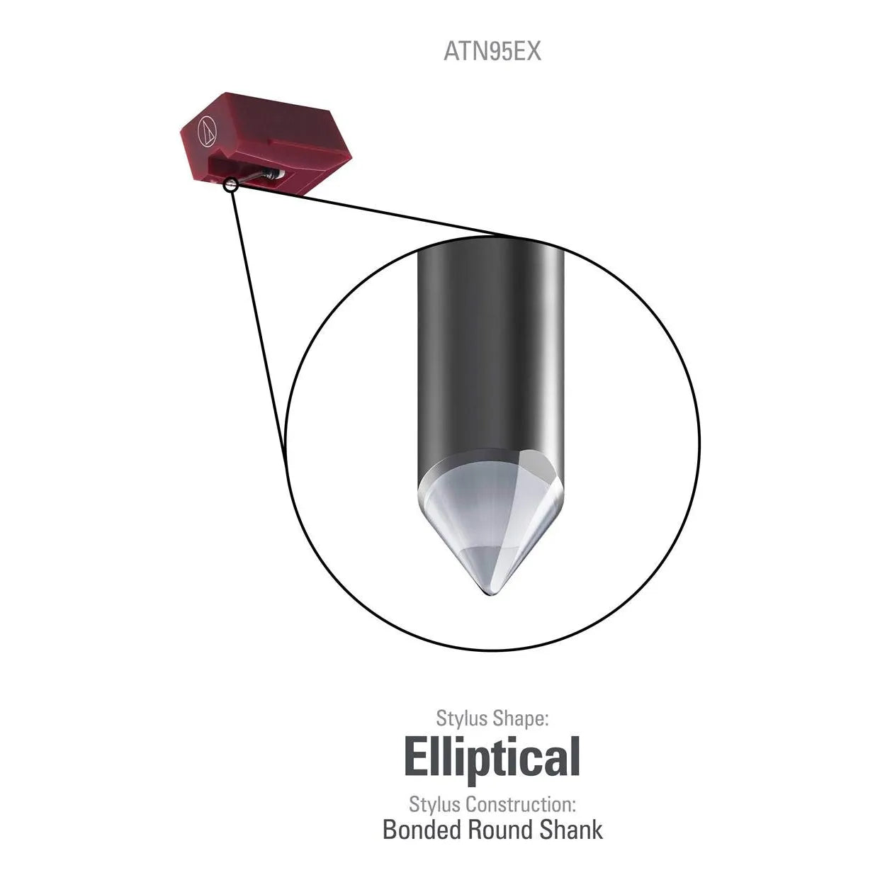 Lápiz De Repuesto Para Tocadiscos Audio Technica ATN95EX Compatible AT LP5 Alta Fidelidad
