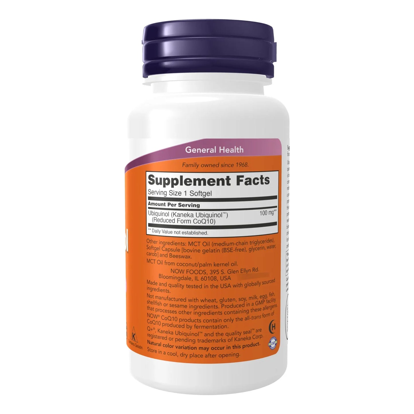 Ubiquinol 100 Mg Alta Biodisponibilidad 60 Capsulas Blandas NOW Suplementos