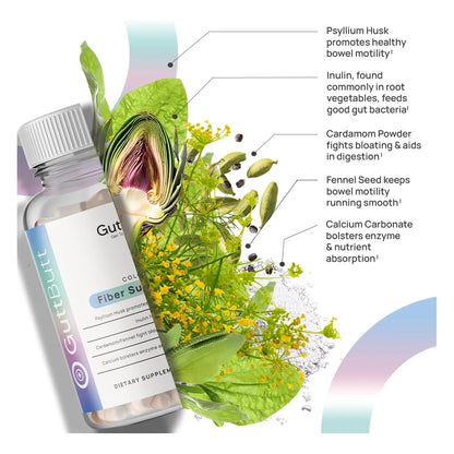 Suplemento De Fibra Vegana Con Psyllium Cardamomo Y Hinojo 120 Cápsulas
