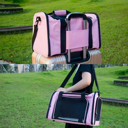 Bolso Para Mascotas Nextfri NF0005 Rosado Mediano Seguro Y Estiloso