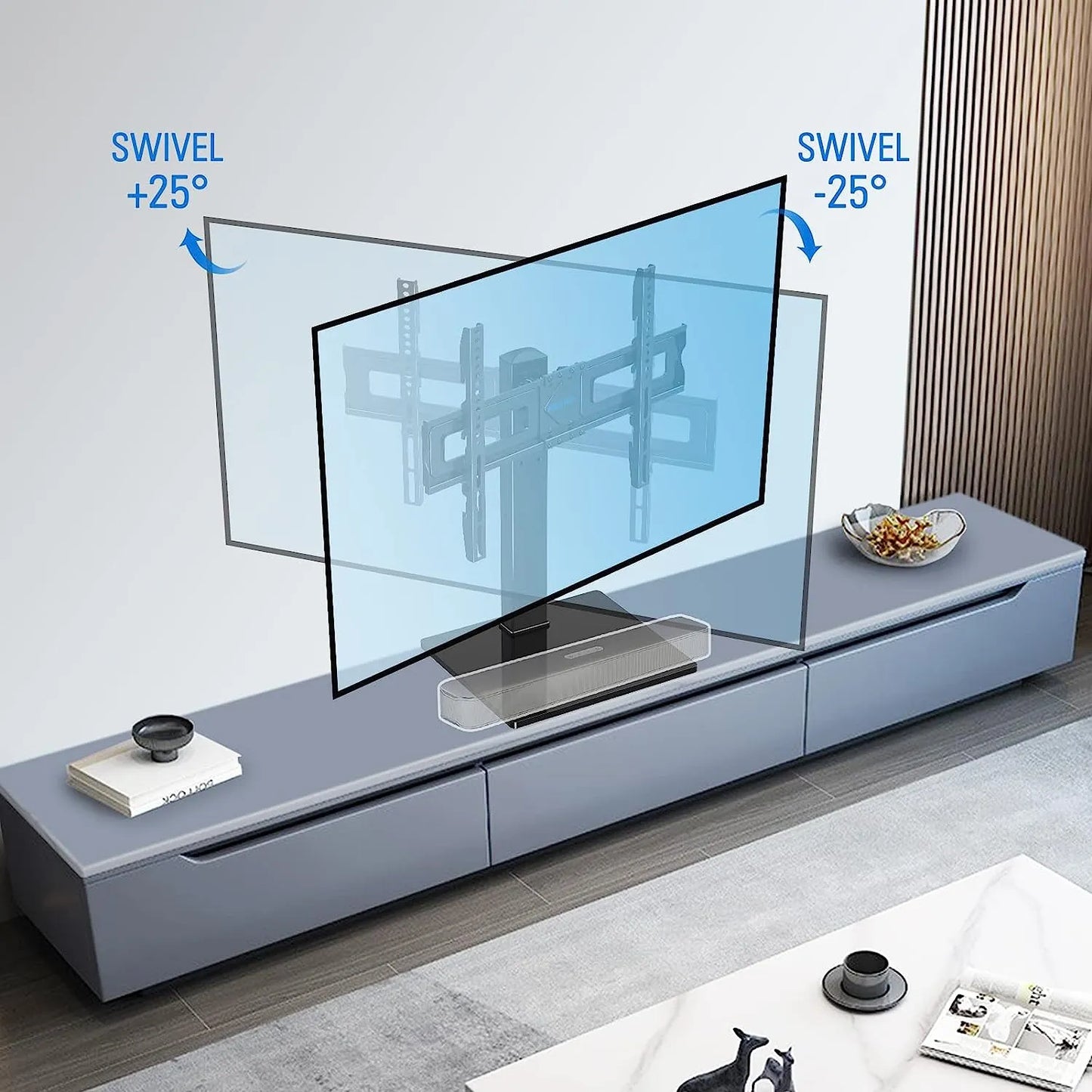 Soporte Universal Para TV 37 A 70 Pulgadas Altura Ajustable Base Vidrio Templado