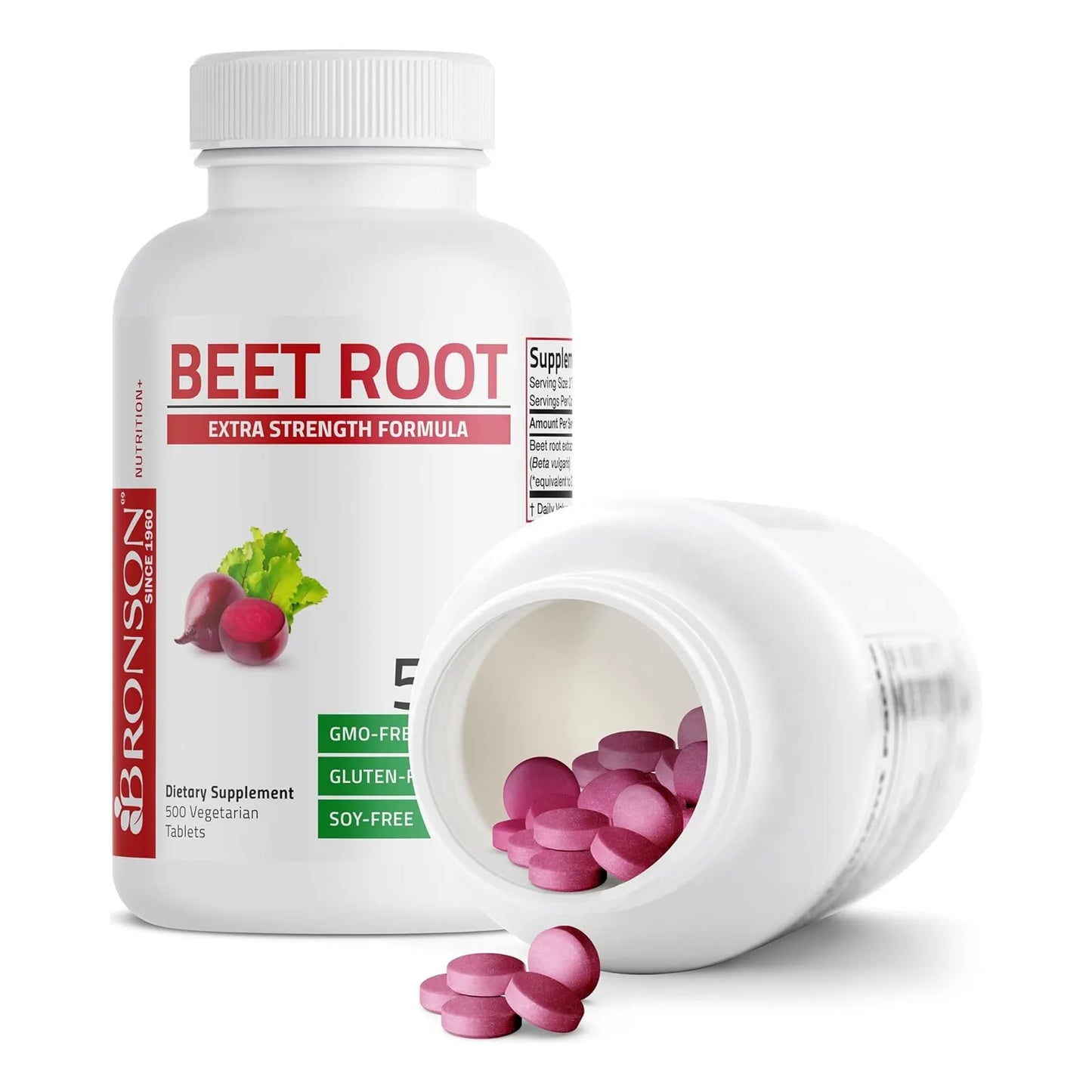 Raíz De Remolacha Extra Fuerte 2000 Mg Bronson 500 Tabletas Veganas