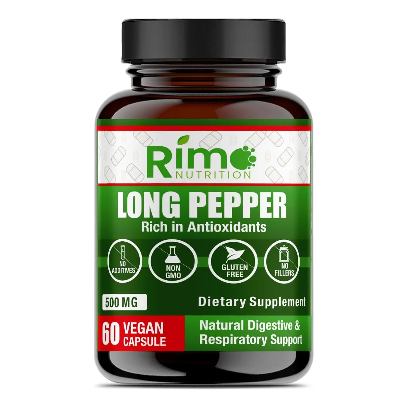 Pimienta Larga 60 Cápsulas 500 Mg Suplemento Senolítico Natural Vegano