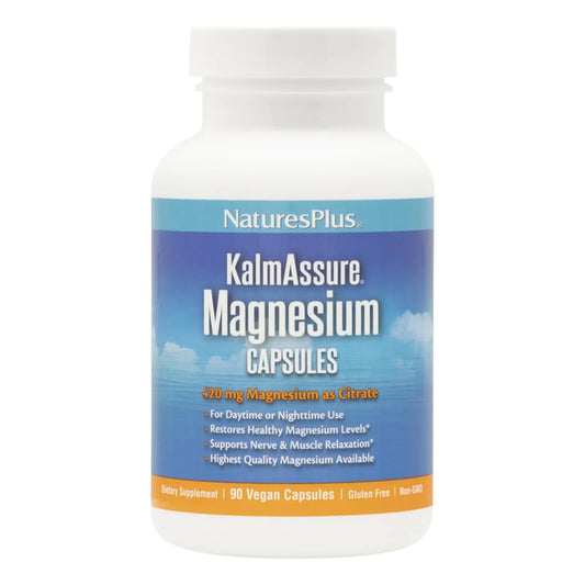 KalmAssure Magnesio 420 Mg 90 Cápsulas Veganas Paquete Doble Soporte Relajación