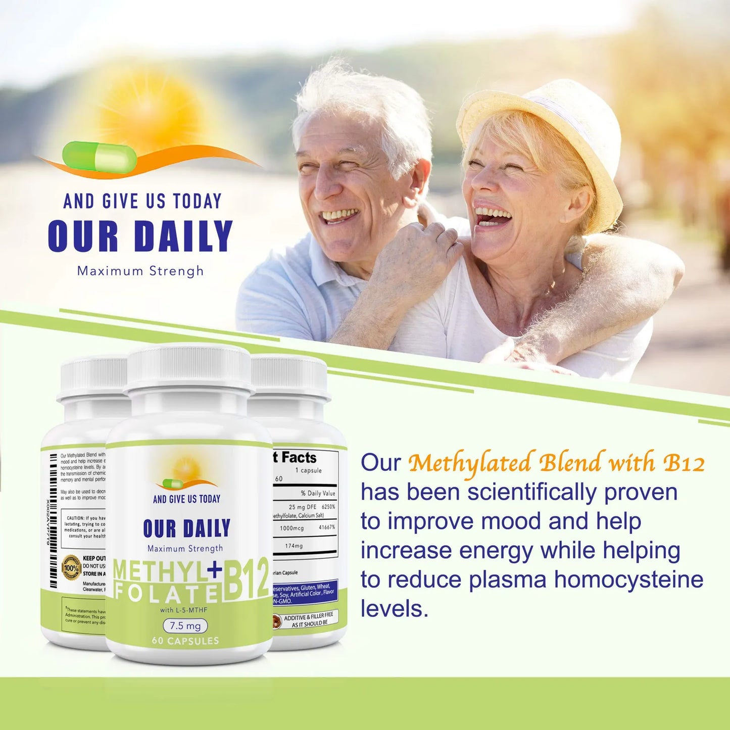 L Metilfolato 7 5 Mg Con Vitamina B12 1000 Mcg 60 Capsulas Metiladas Energia Y Memoria