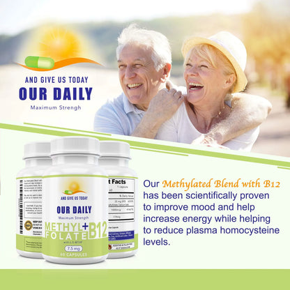 L Metilfolato 7 5 Mg Con Vitamina B12 1000 Mcg 60 Capsulas Metiladas Energia Y Memoria