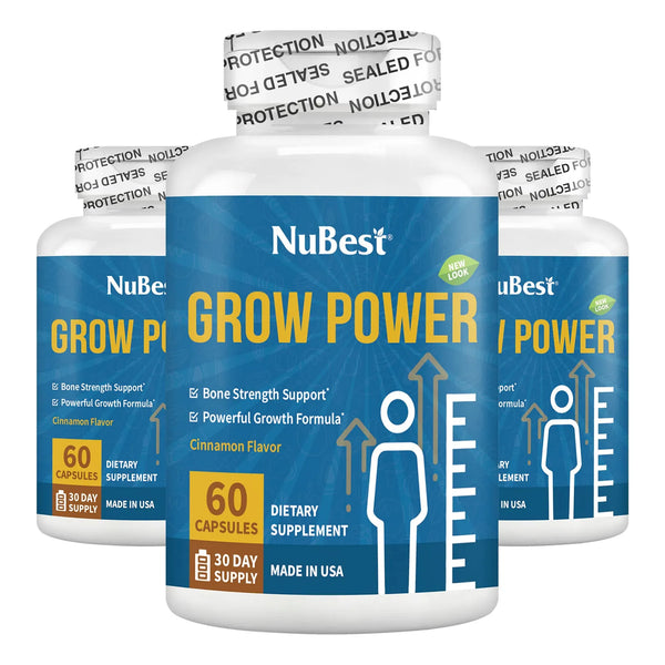 Grow Power Suplemento De Altura Con Calcio Nano Y Vitamina D3 Para Adolescentes