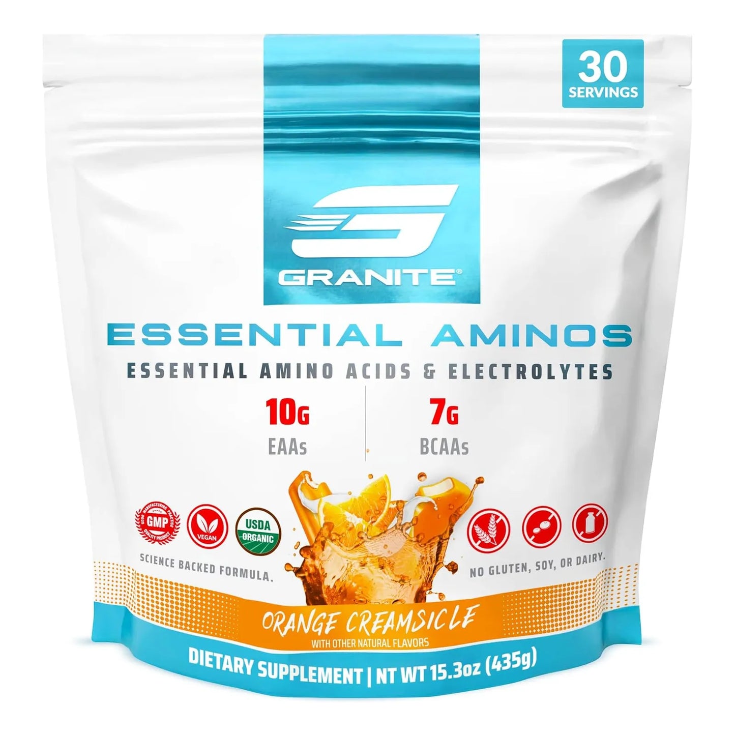 Aminoácidos En Polvo Sabor Crema De Naranja Eaa 7.6 Gramos Bcaa 30 Porciones