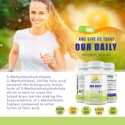L Metilfolato 7 5 Mg Con Vitamina B12 1000 Mcg 60 Capsulas Metiladas Energia Y Memoria