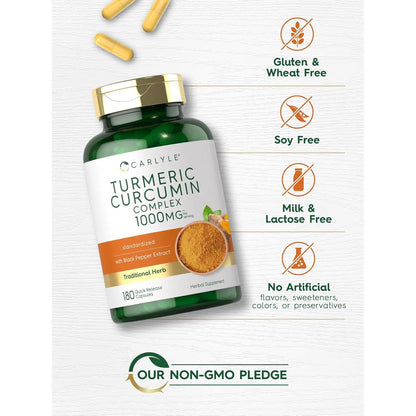 Cápsulas De Cúrcuma Carlyle 1000mg Complemento Natural Sin Gluten - Imagen 6