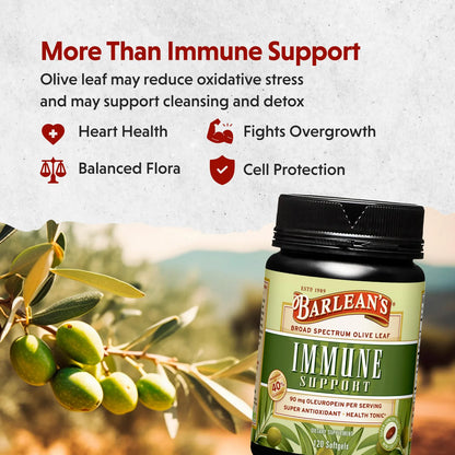 Barleans Cápsulas Blandas Complejo Hoja De Olivo 90 Mg Antioxidantes Refuerzo Inmunológico Y Cardíaco