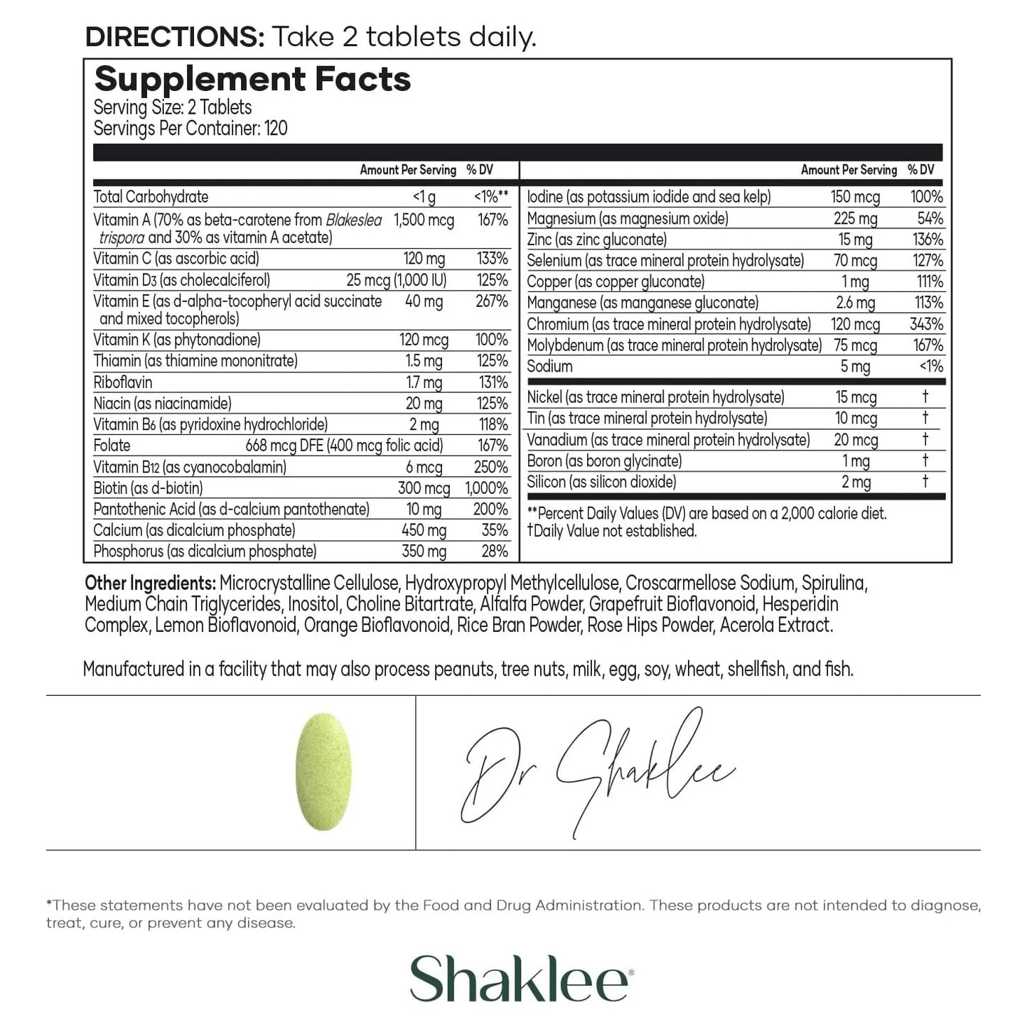 Multivitaminico Vita Lea Men Shaklee Salud Cardiaca Inmunologica Osea