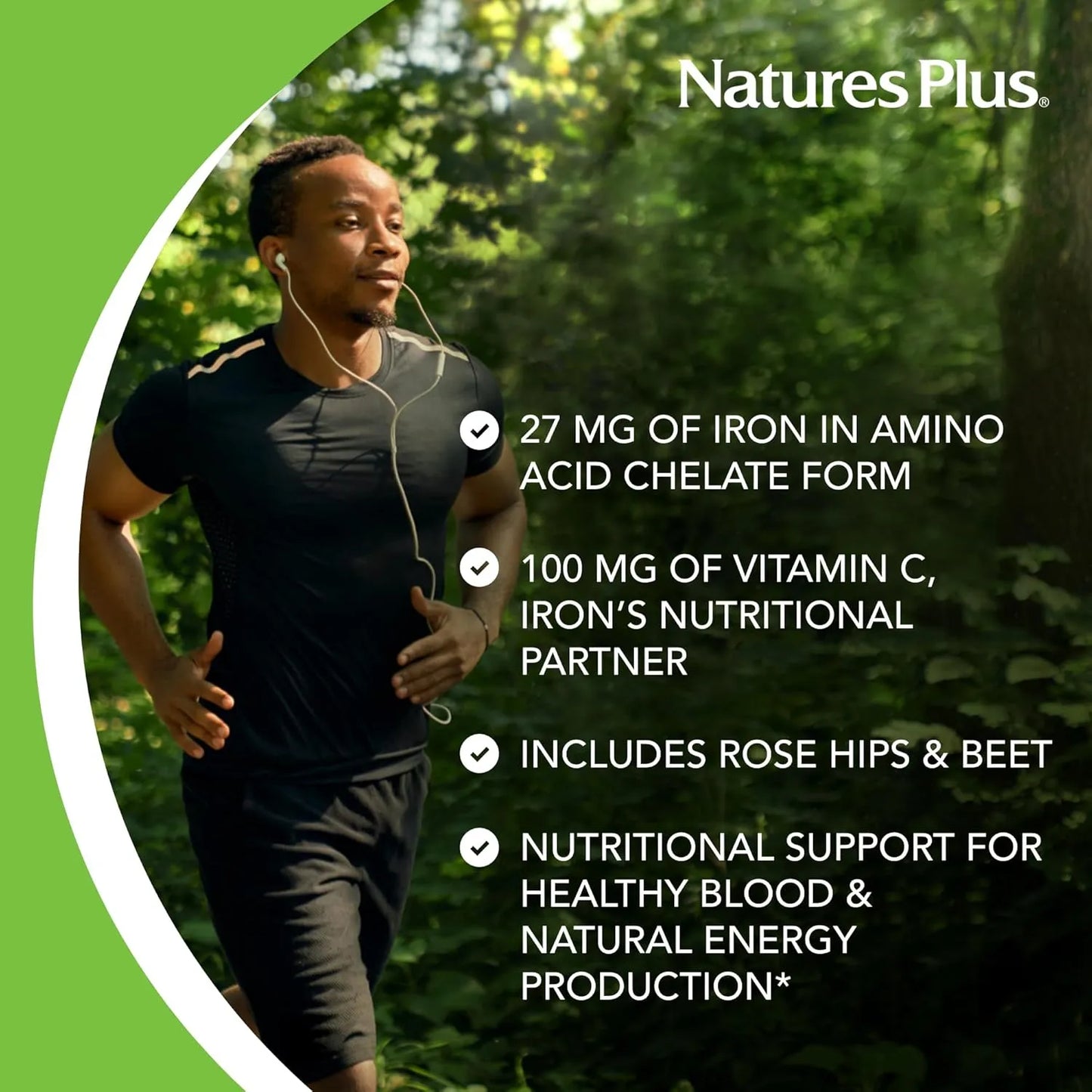Hierro Masticable Sabor Cereza NaturesPlus 90 Tabletas Pack Doble Energía Natural