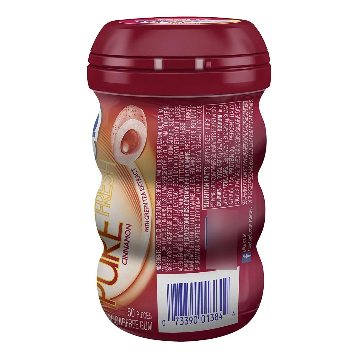 Mentos Goma Sin Azucar Sabor Canela 300g Pack 6 Botellas Frescura Duradera Sin Azucar