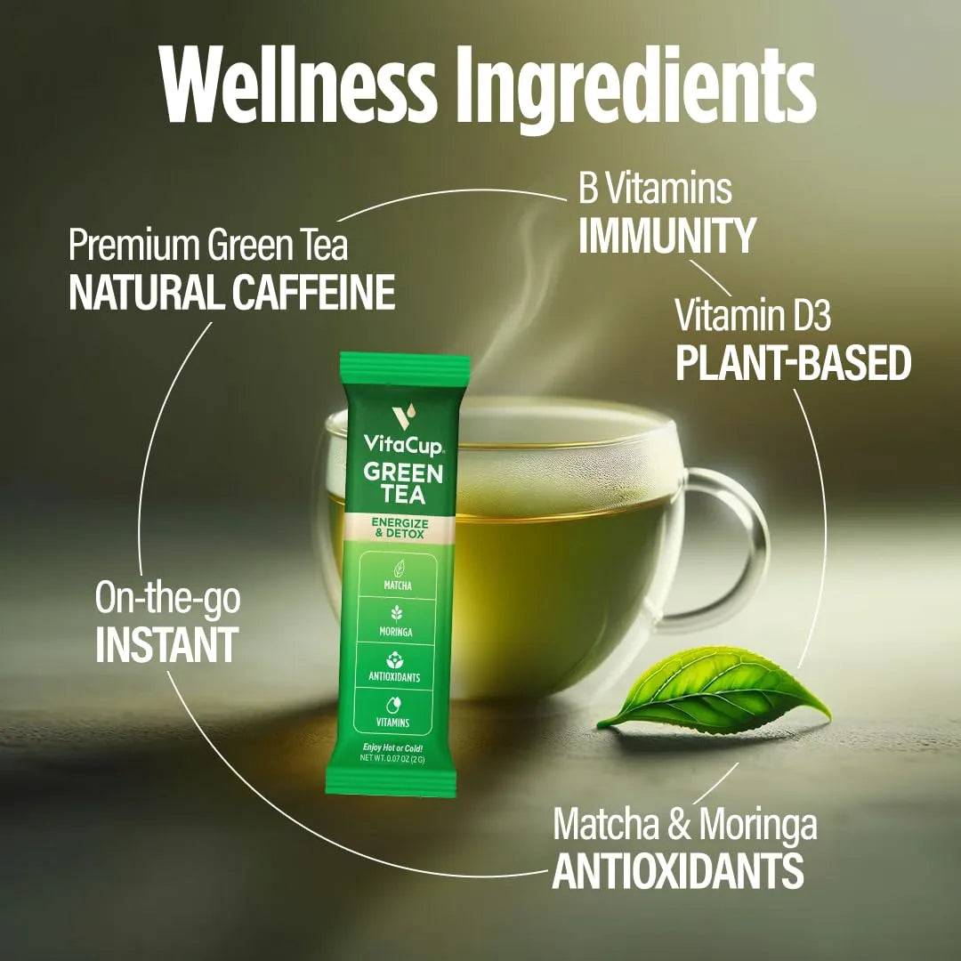 Té Verde Instantáneo Matcha Moringa Energía Y Desintoxicación 24 Sobres