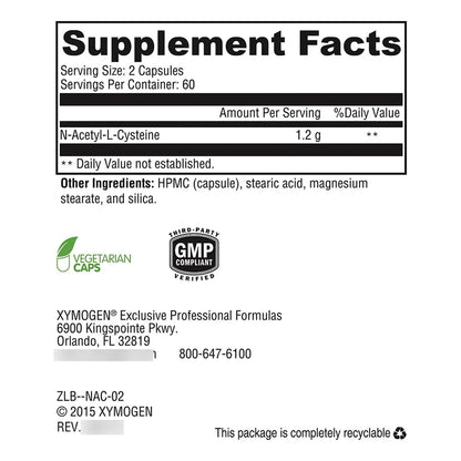 NAC N Acetilcisteina 600 Mg Suplemento Antioxidante Cardiovascular Y Hepatico