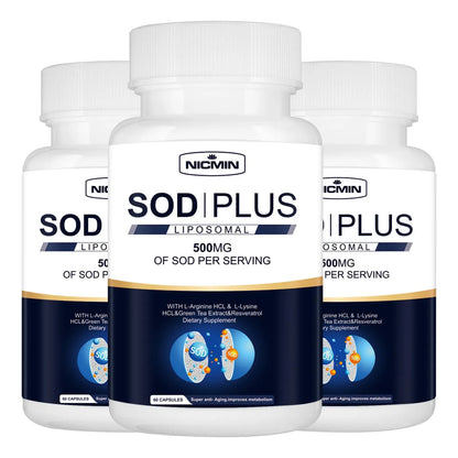Suplemento SOD Plus 500 Mg Con Glutatión Liposomal Antioxidante Y Apoyo Inmunológico