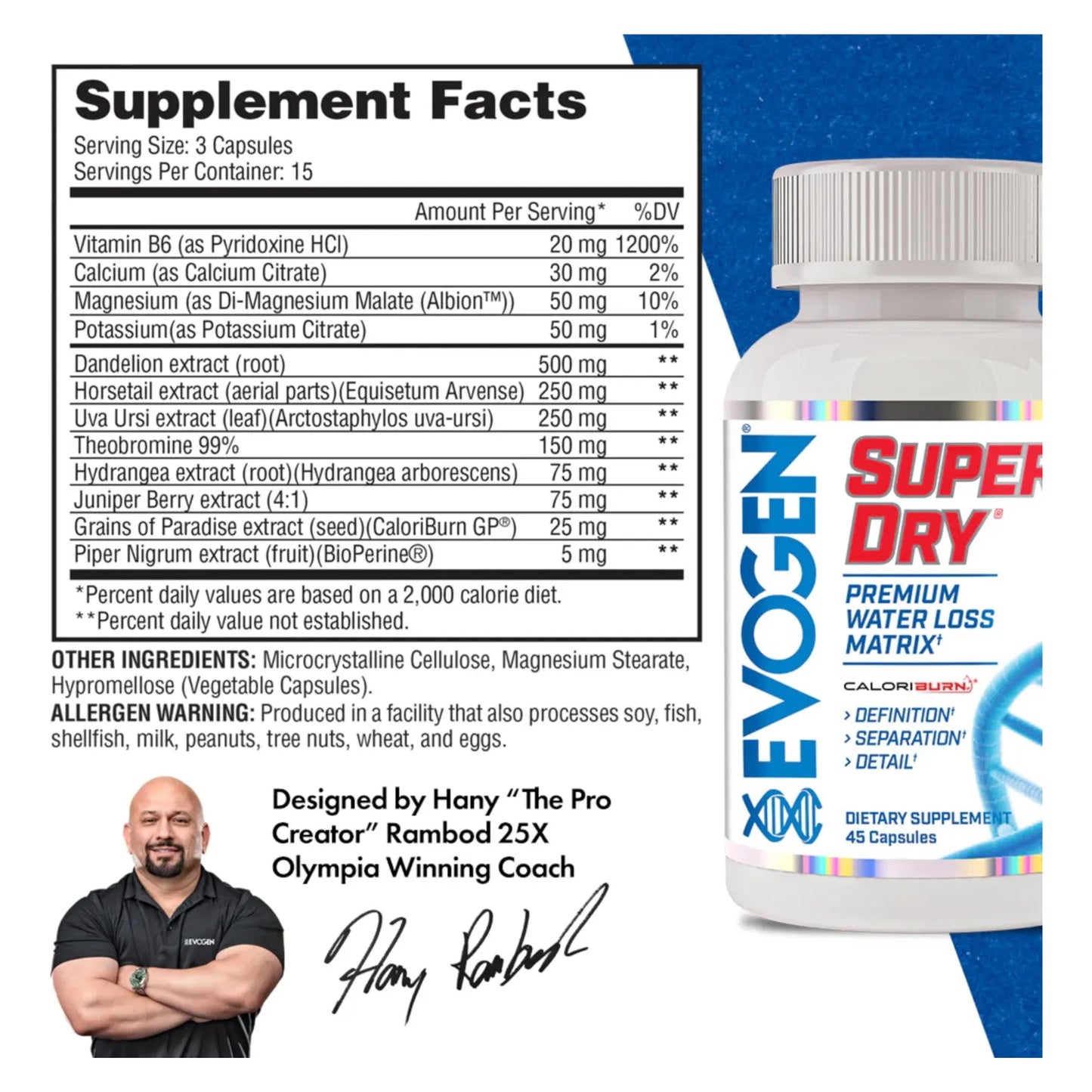 Super Dry Matriz Premium Pildoras Diureticas Naturales Para Definicion Muscular