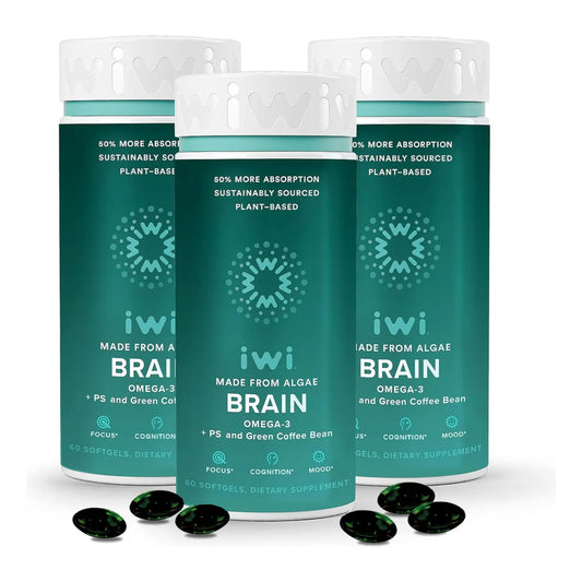 Life Brain Omega-3 De Algas Vegano 180 Cápsulas Enfoque Memoria Y Ánimo