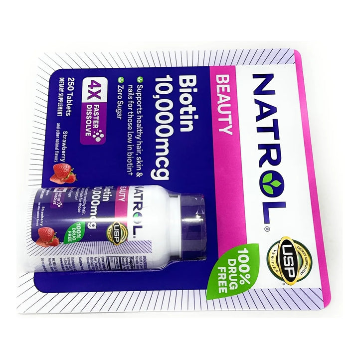 Biotina 10000mcg 250 Tabs Fresa Rápida Disolución - Imagen 5