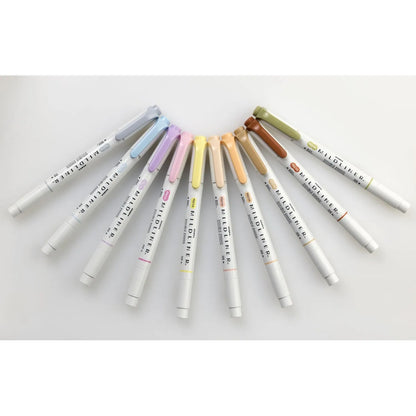 Zebra Pen Mildliner 10 Resaltadores Doble Punta Colores Suaves Sin Traspaso