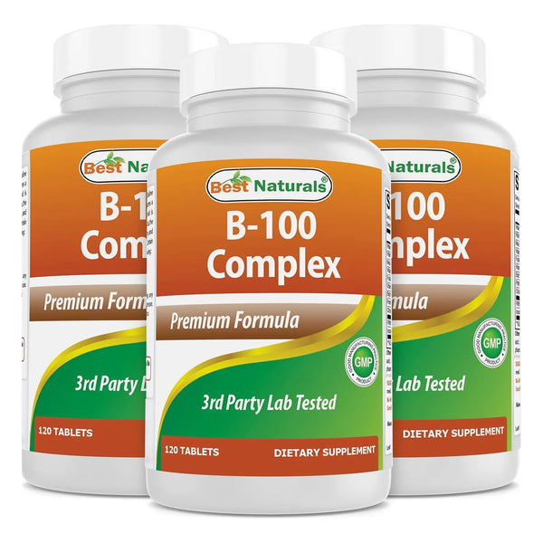 Vitaminas Complejo B 100 120 Tabletas Energia Metabolismo Usa