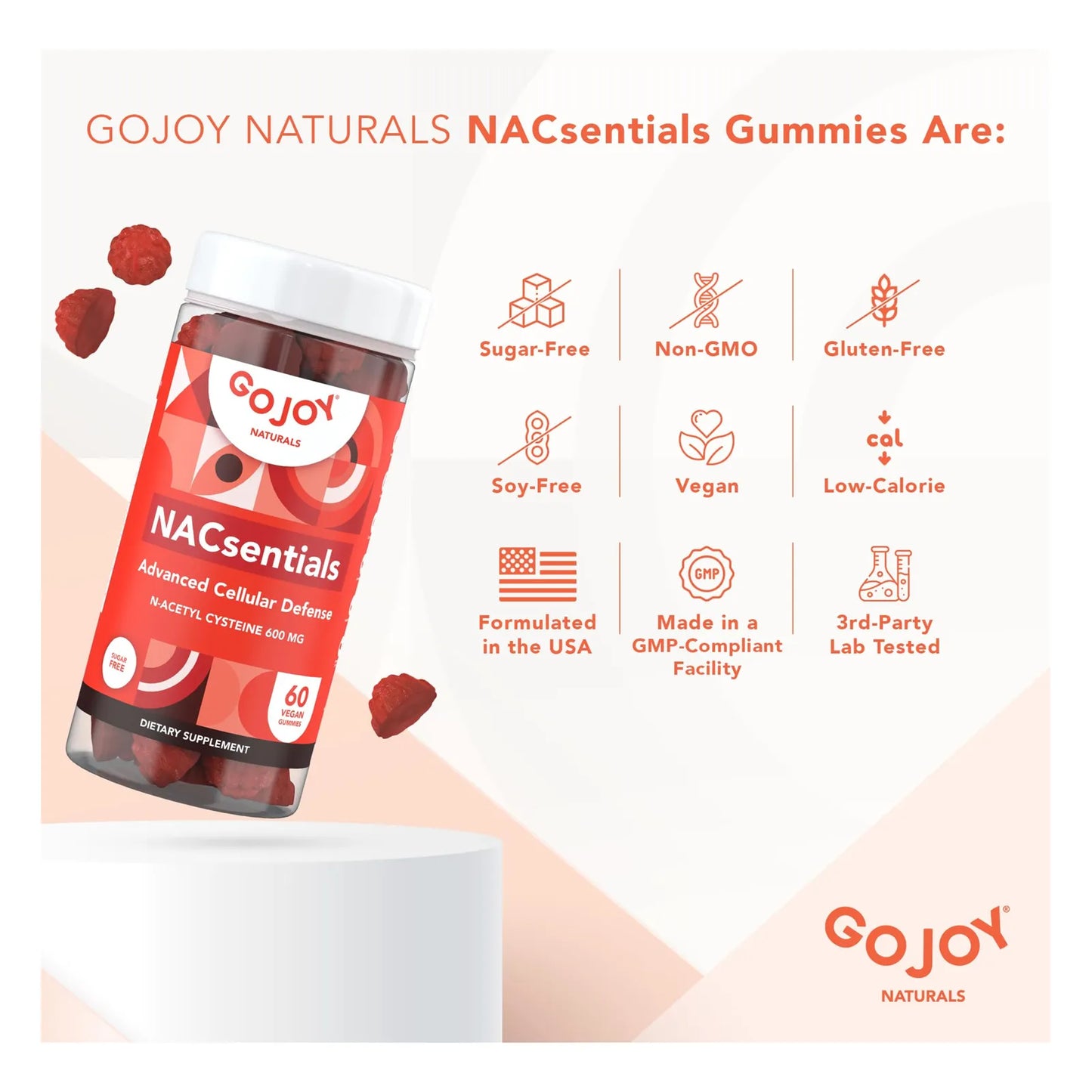 Gomitas GOJOY NACsentials 600 Mg NAC Con Vitamina C Antioxidante Y Desintoxicante