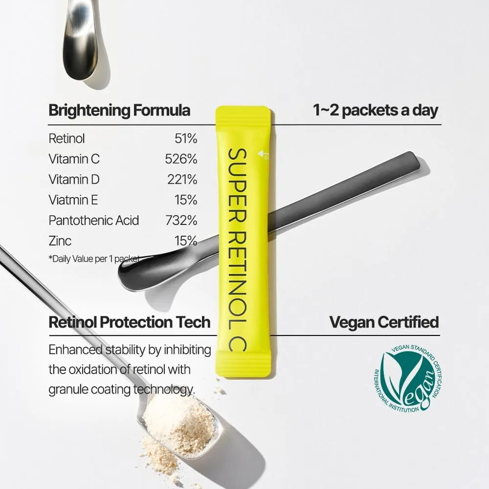 Super Retinol C Polvo Multivitamínico Para Piel Radiante Y Joven
