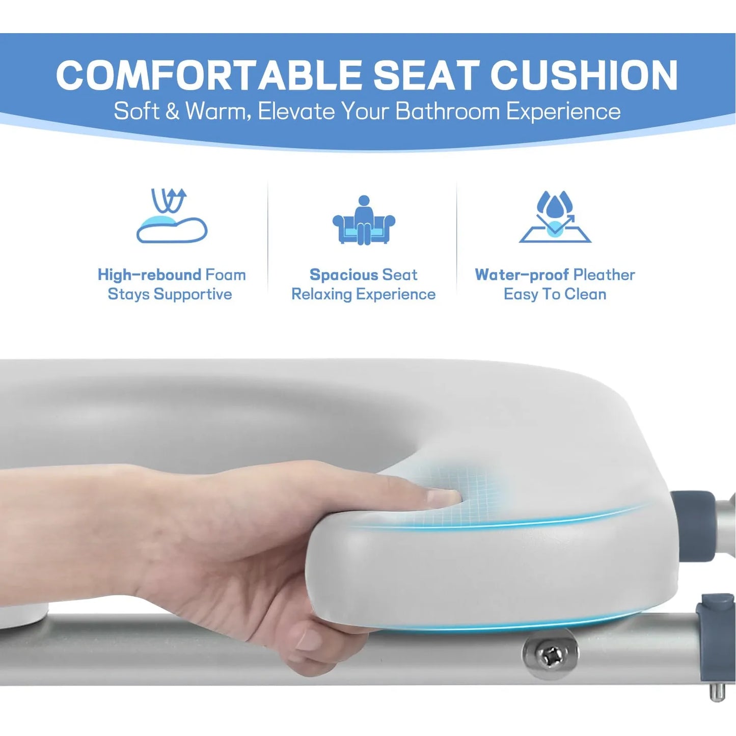 Asiento De Inodoro Elevado Ajustable Con Asas Y Barras De Apoyo Para Mayor Comodidad Y Seguridad