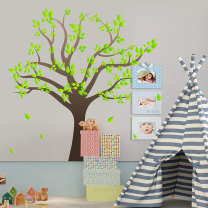 Pegatinas De Pared Arboles Verdes 3D Removibles Decoracion Familiar