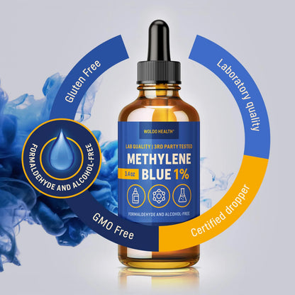 Tinta Azul Metileno Grado Farmacéutico 100 Ml Botella Vidrio Ambar Cuentagotas