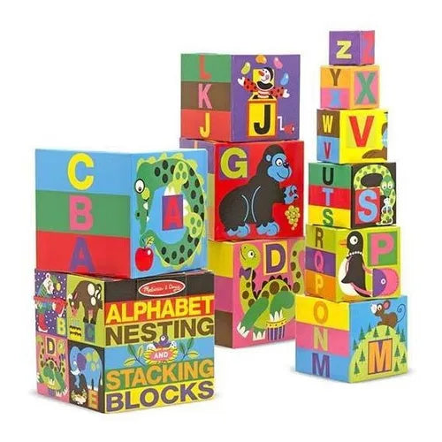 Cubos Para Apilar Letras Y Animales Melissa Doug 10 Piezas Aprendizaje Divertido