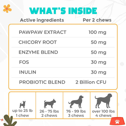 Probióticos Masticables Para Perros 150 Unidades Salud Digestiva E Inmunidad