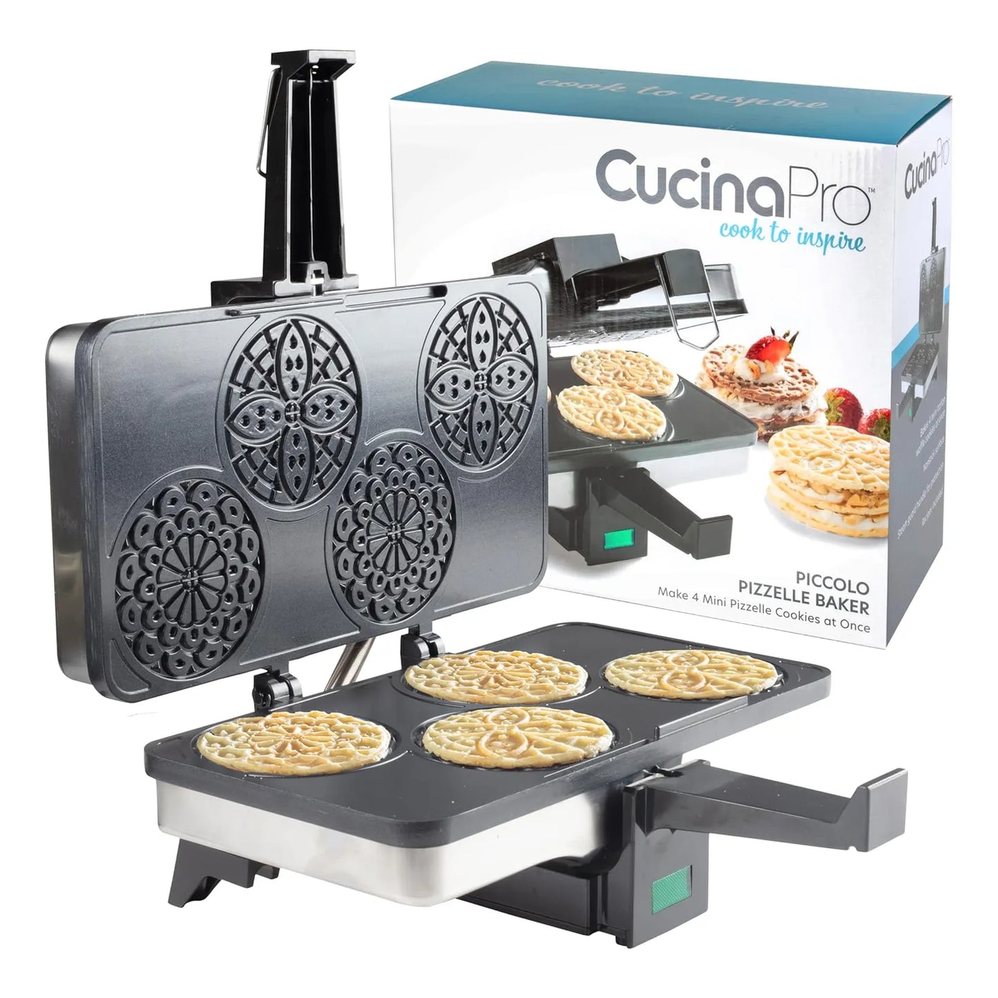 Plancha Pizzelle Italiana Mini Cucinapro 4 Galletas Antiadherente Envio Gratis