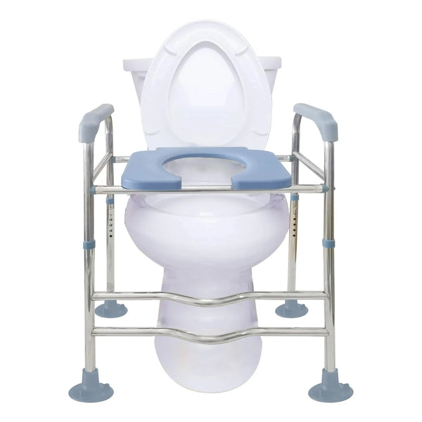 Asiento Elevado Para Inodoro Con Brazos 22 Pulgadas Ancho Ajustable Y Antideslizante