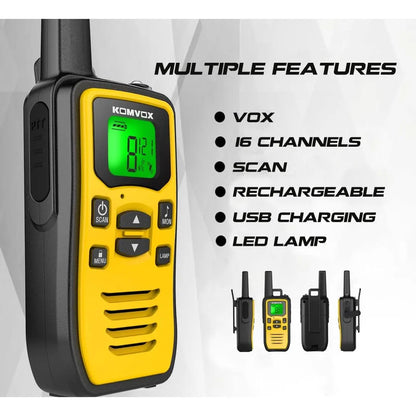 Walkie Talkies Profesionales Recargables Largo Alcance 36 Canales NOAA USB-C