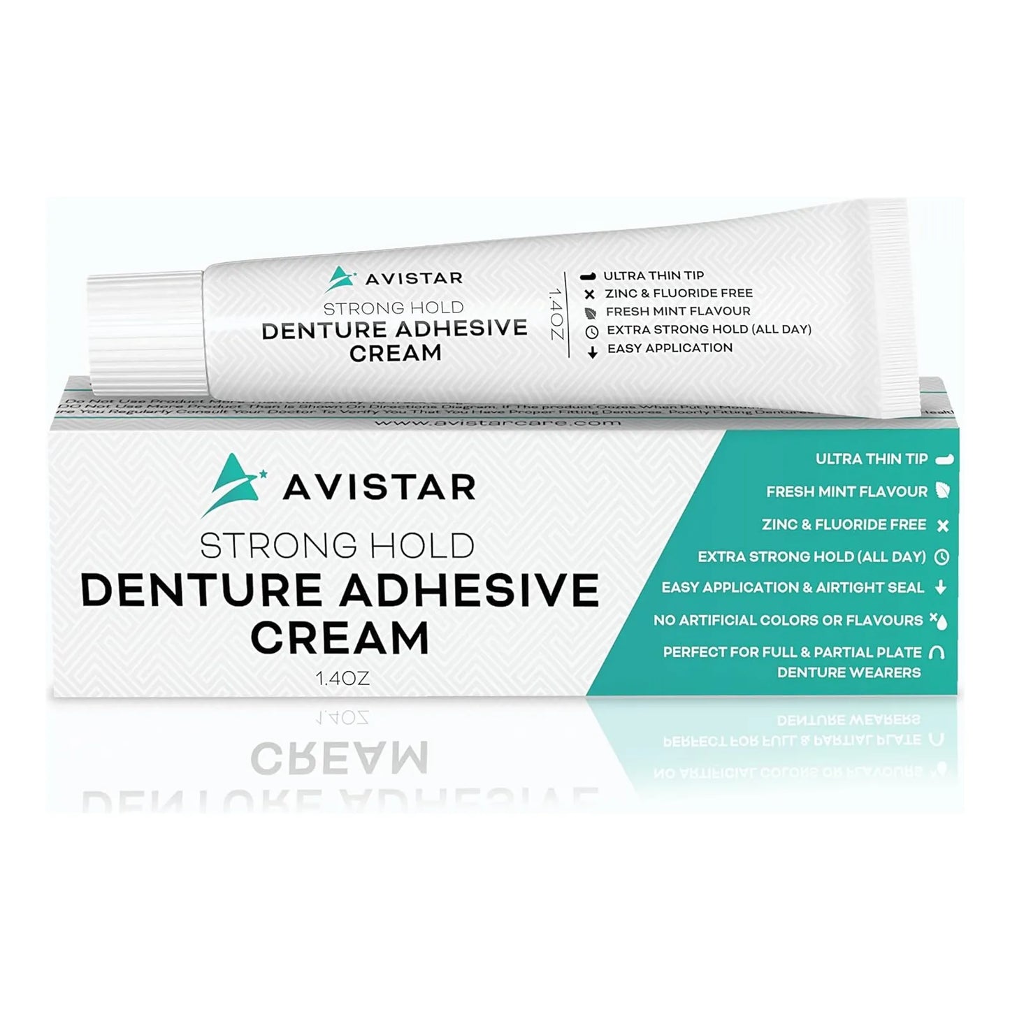Crema Adhesiva Extra Fuerte Para Dentaduras 12 Horas Impermeable Sin Zinc
