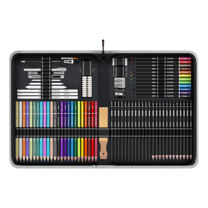 Kit Profesional De Dibujo 100 Piezas Con Cuaderno Y Estuche HIFORNY