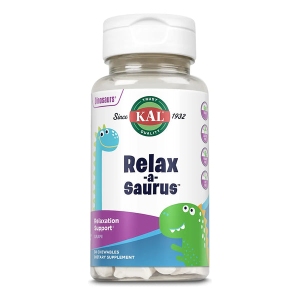 Tabletas Masticables De L Teanina Relaxasaurus Sabor Uva Para Niños