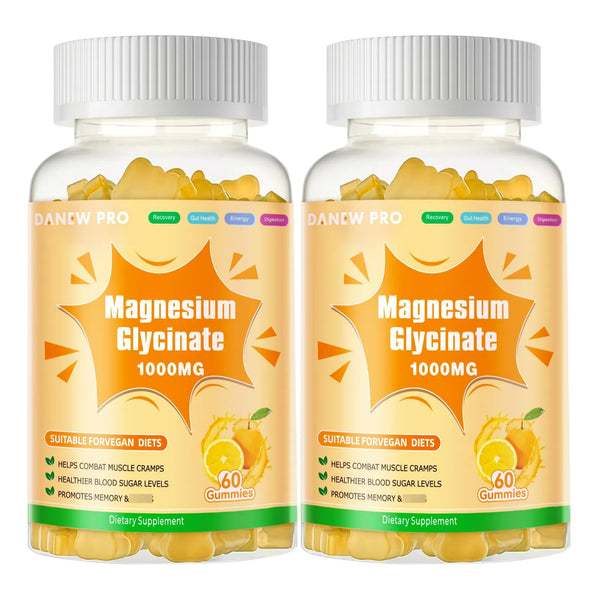Gomitas De Glicinato De Magnesio 1000 Mg Con Potasio Y Vitaminas Para Sueño Y Energía