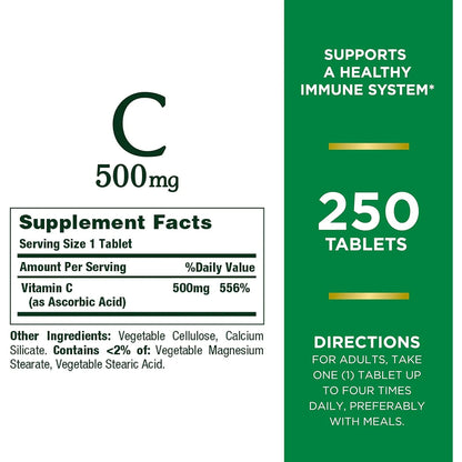 Nature's Bounty Vitamina C 500mg Inmunidad Antioxidante 250 Tabletas - Imagen 4