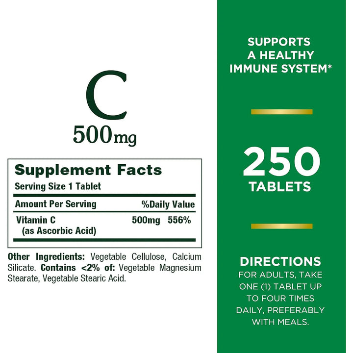 Nature's Bounty Vitamina C 500mg Inmunidad Antioxidante 250 Tabletas - Imagen 4