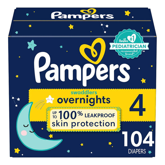 Pañales Pampers Swaddlers Overnights Talla 4 104 Unidades Protección Nocturna 12 Horas