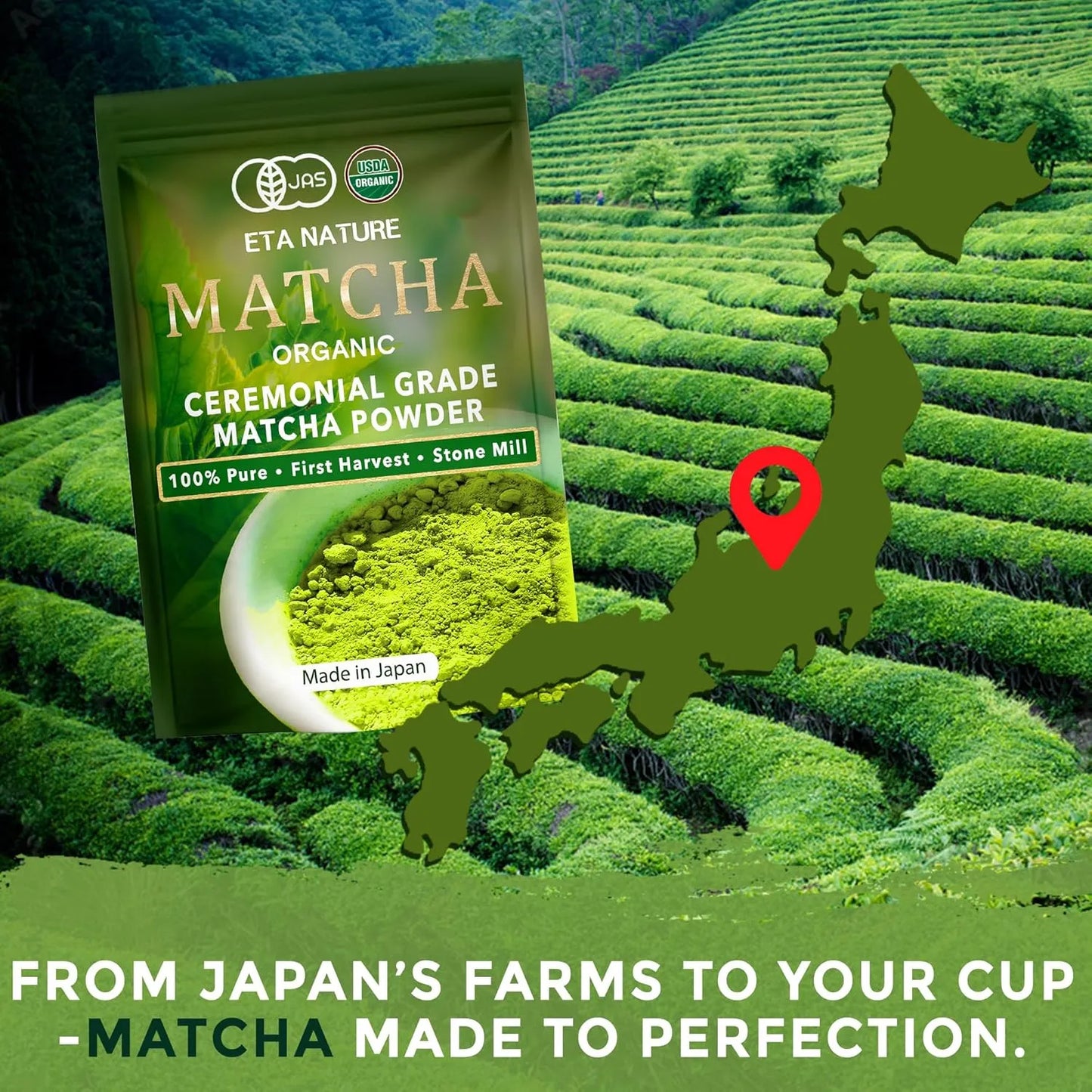 Polvo De Té Verde Matcha Ceremonial Grado Premium Japón Energía Y Enfoque Natural