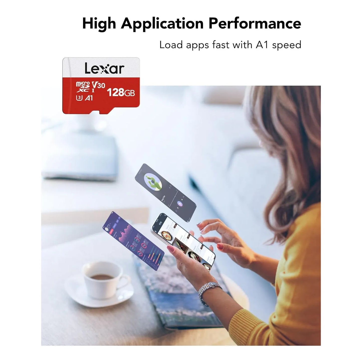 Tarjeta Micro SD Lexar 128GB Alta Velocidad UHS-I Resistente Agua Y Golpes