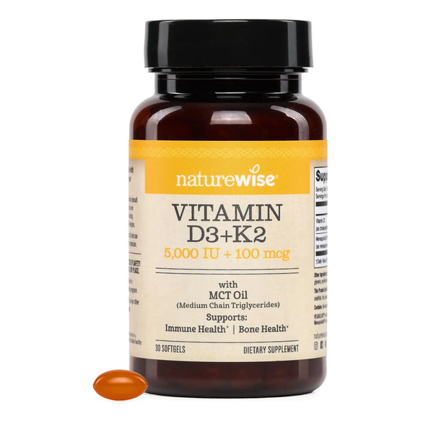 Vitamina Vegana D3 K2 5000IU Con Aceite De Coco MCT Soporte Oseo E Inmunologico